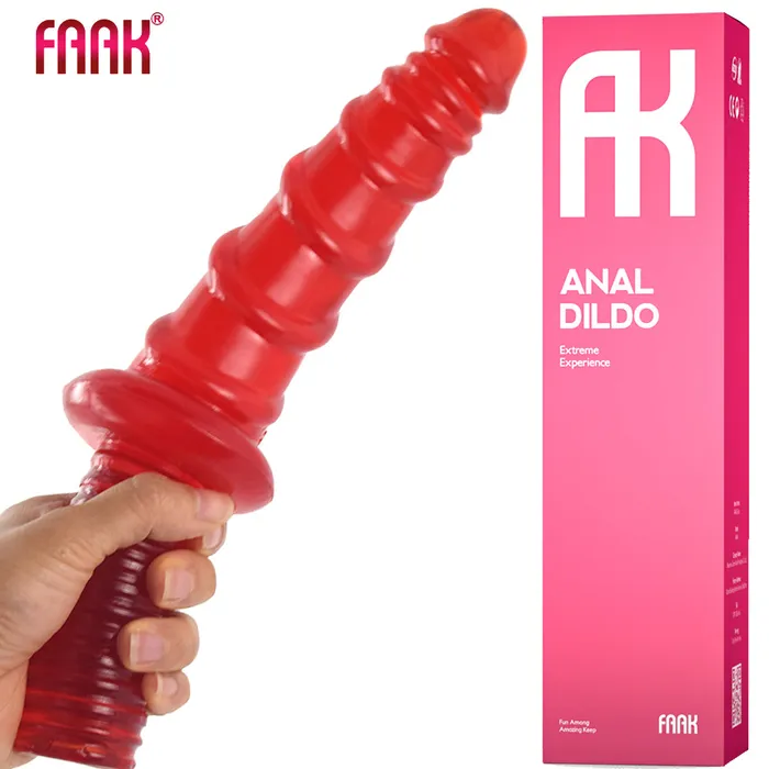 Anal | FAAK FAAK 11” Thrusting Handle Anal Plug 29cm Veined Dildo Huge Fat Adult Sex Toy