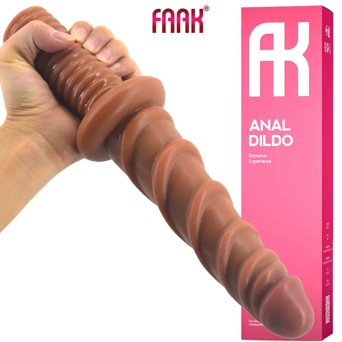 Anal | FAAK FAAK 11” Thrusting Handle Anal Plug 29cm Veined Dildo Huge Fat Adult Sex Toy