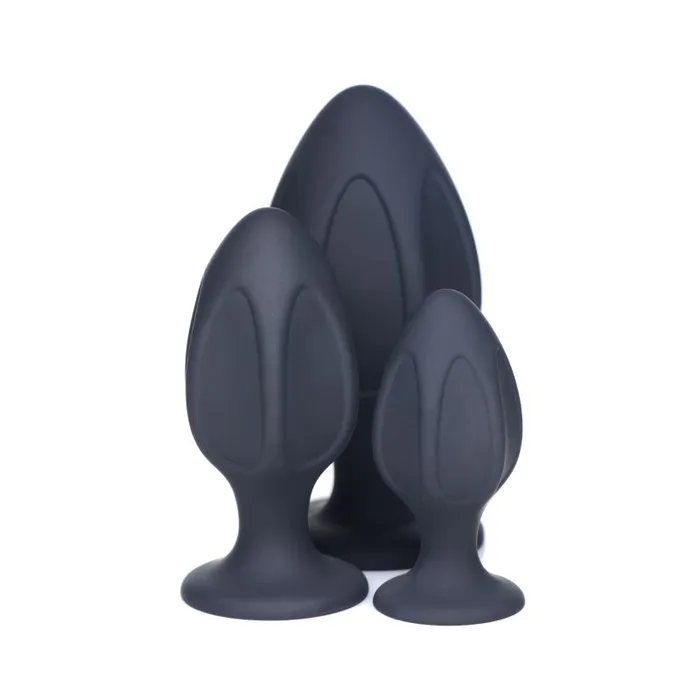 Anal Master Series Triple Juicers Silicone Anal Plug Set Black
