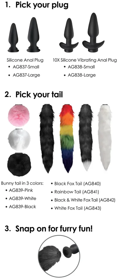 Anal | Tailz Interchangeable White Fox Tail