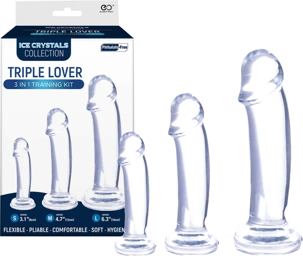 Anal Triple Lover 3 In 1 Training Kit Clear Excellent Power