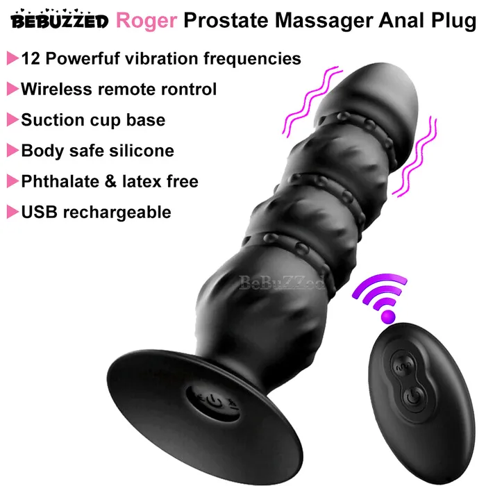 BeBuZZed Anal | Roger Vibrating Anal Plug Prostate Massager Remote Control Butt Vibrator