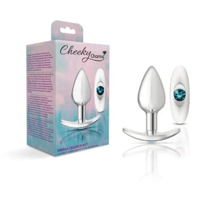 Cheeky Charms Silver Anchor Butt Plug w Clear and Teal Jewel Kit | Cheeky Charms Anal