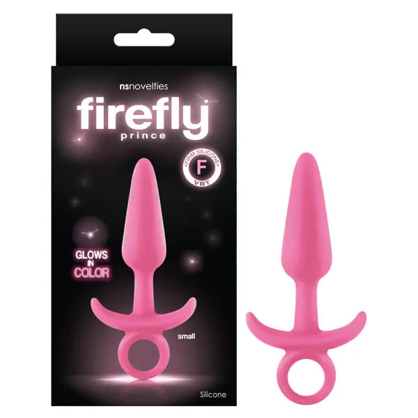 Firefly Prince - Glow-in-Dark Pink 10.9 cm Small Butt Plug with Ring Bull | NS Novelties Male Sex Toys Firefly Prince - Glow-in-Dark Pink 10.9 cm Small Butt Plug with Ring Bull | NS Novelties Male Sex Toys