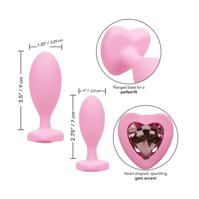 First Time Crystal Booty Duo Butt Plugs | California Exotic Female Sex Toys