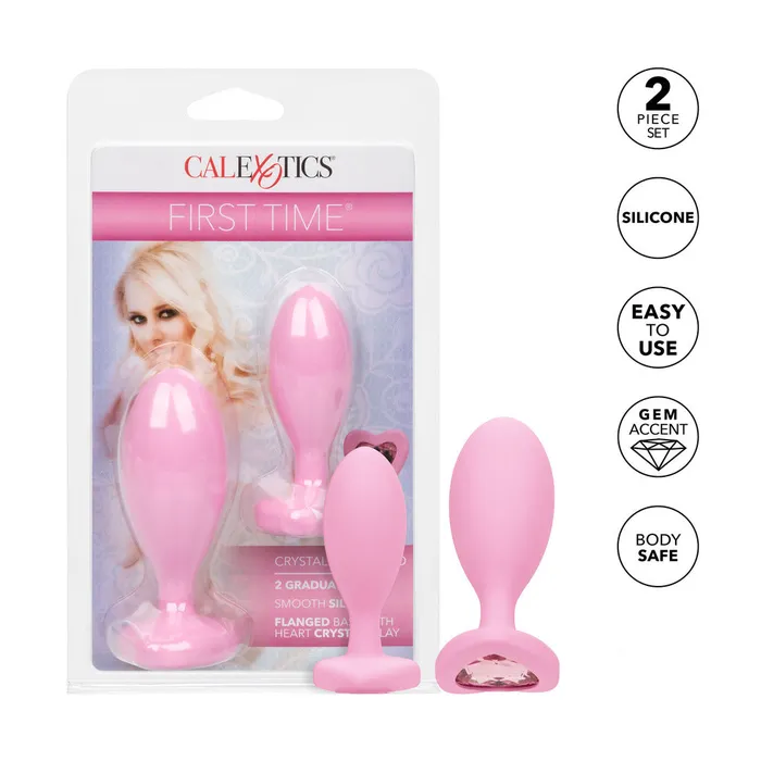 First Time Crystal Booty Duo Butt Plugs | California Exotic Female Sex Toys