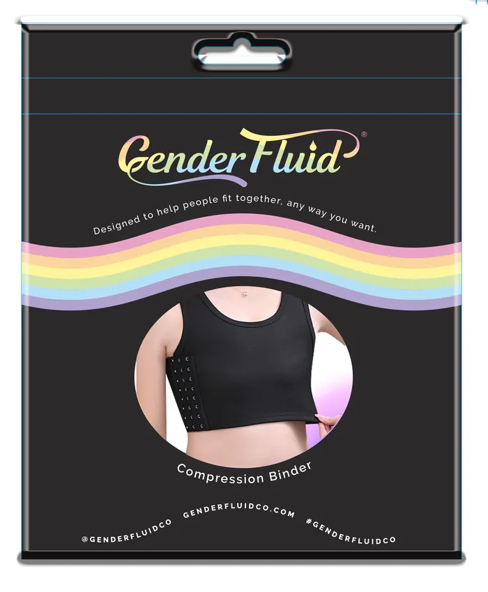 GENDER FLUID CHEST COMPRESSION BINDER BLACK 2XL Thank Me Now Anal