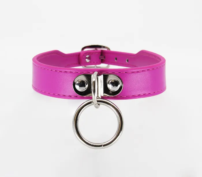 Male Sex Toys Love In Leather BERLIN BABY COLLAR PINK WITH SILVER RING BCOL22 Male Sex Toys Love In Leather BERLIN BABY COLLAR PINK WITH SILVER RING BCOL22