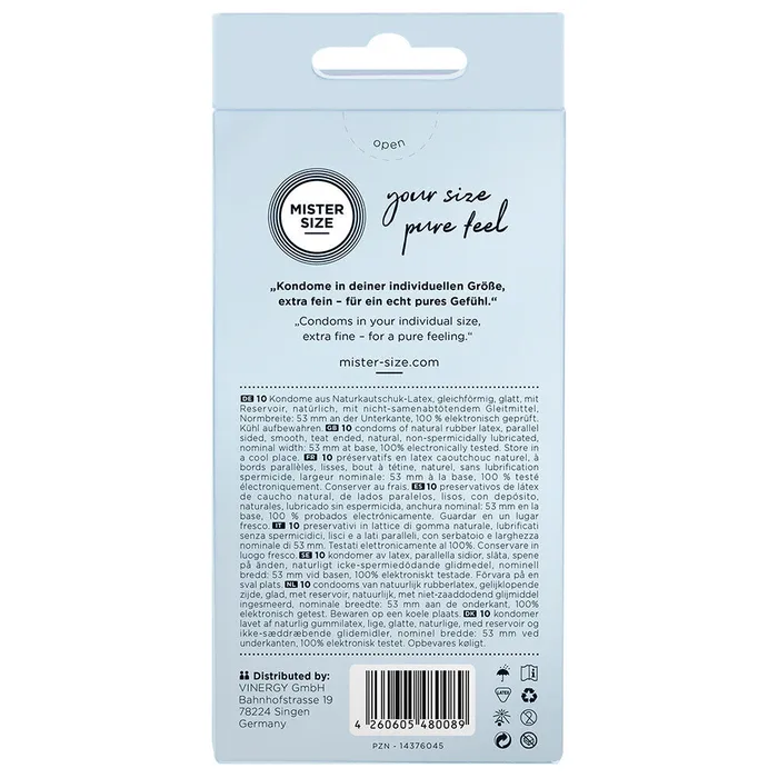 Mister Size Mister Size 53mm Your Size Pure Feel Condoms 10 Pack | Male Sex Toys