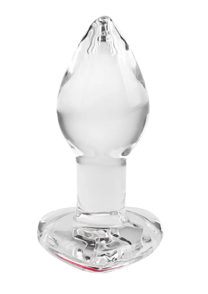 Anal Adam and Eve Red Heart Gem Glass Anal Plug Adam and Eve