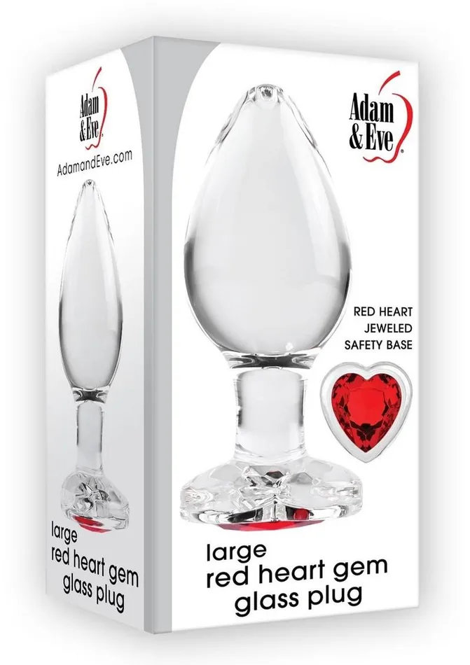 Anal | Adam and Eve Red Heart Gem Glass Anal Plug - Adam and Eve Anal | Adam and Eve Red Heart Gem Glass Anal Plug - Adam and Eve