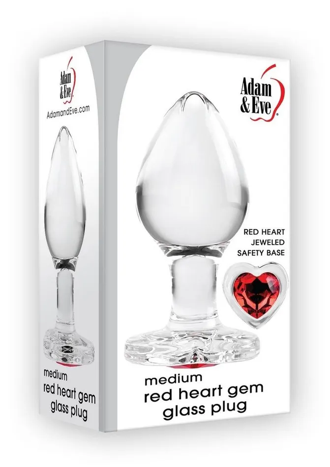 Anal | Adam and Eve Red Heart Gem Glass Anal Plug - Adam and Eve Anal | Adam and Eve Red Heart Gem Glass Anal Plug - Adam and Eve