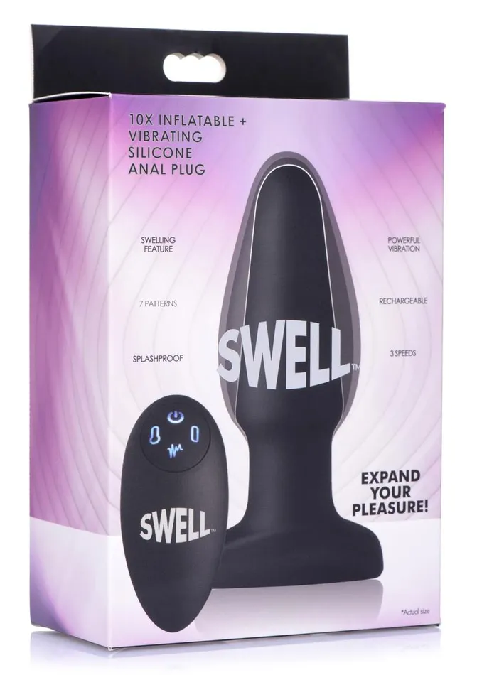 Swell Inflatable Rechargeable Silicone Vibrating Anal Plug | SWELL Male Sex Toys