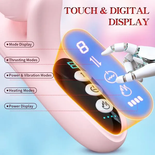 Female Sex Toys | Aimitoy Rabbit Vibrators 4 in 1 Thrusting Vibrator with 7 Licking Thrusting